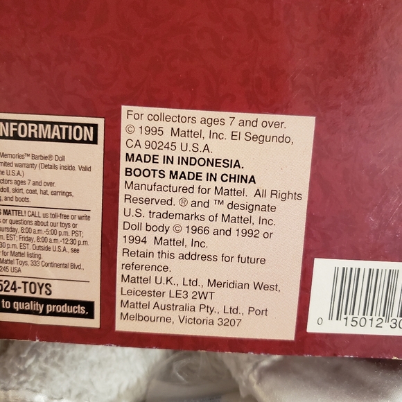 Hallmark Special Edition Holiday Memories Barbie 1995 - Picture 6 of 6